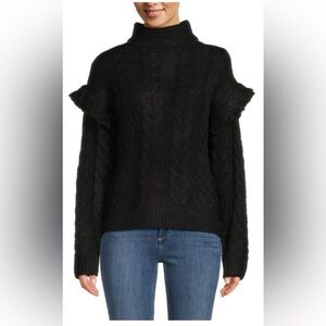 Joe’s Ruffle Cable Knit Turtleneck Sweater
